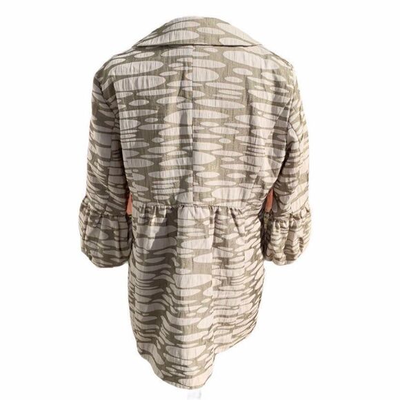 Mac & Jac‎ Camouflage Lined Blazer/Jacket Peplum Bell Sleeves Large Buttons 12 - Picture 6 of 12